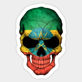 Ethiopian Flag Skull Sticker